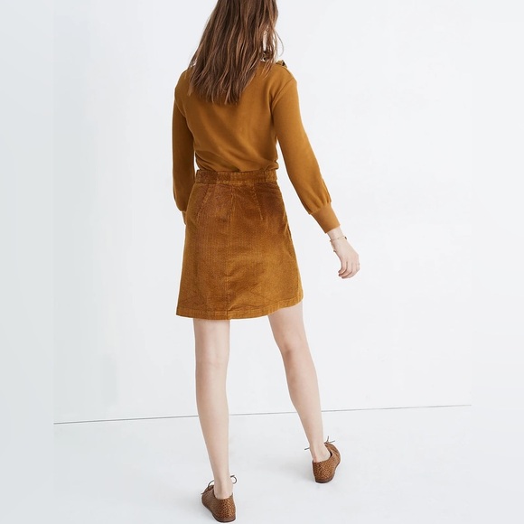 NWOT Madewell Corduroy A-Line Mini Skirt: Patch Pocket Edition size 2 - Picture 4 of 6